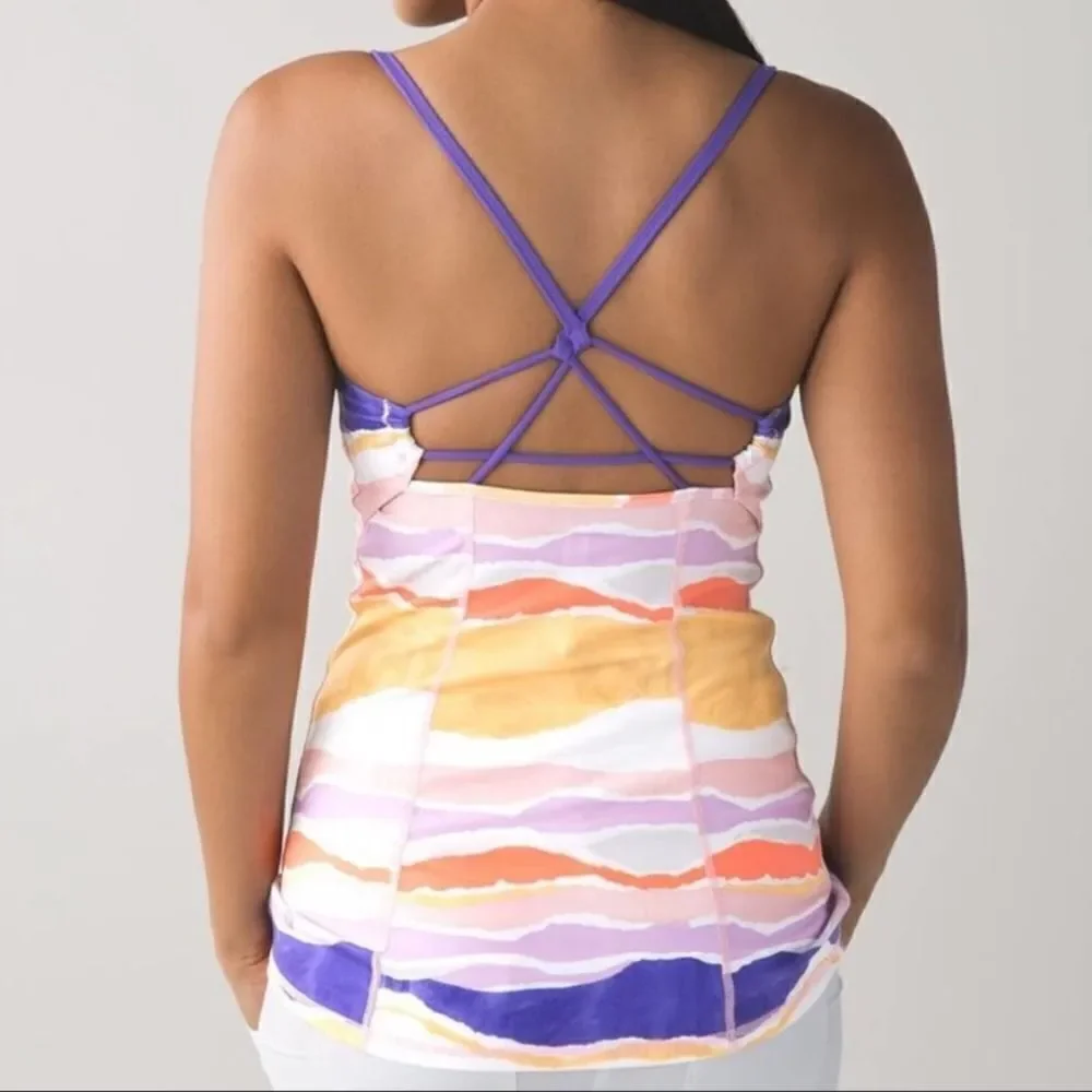 Lululemon Dancing Warrior Bleacher Stripe Top